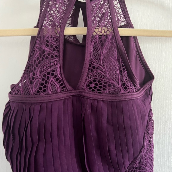 Weissman Pleated Purple Lace Dance Costume Size LC - Picture 7 of 16